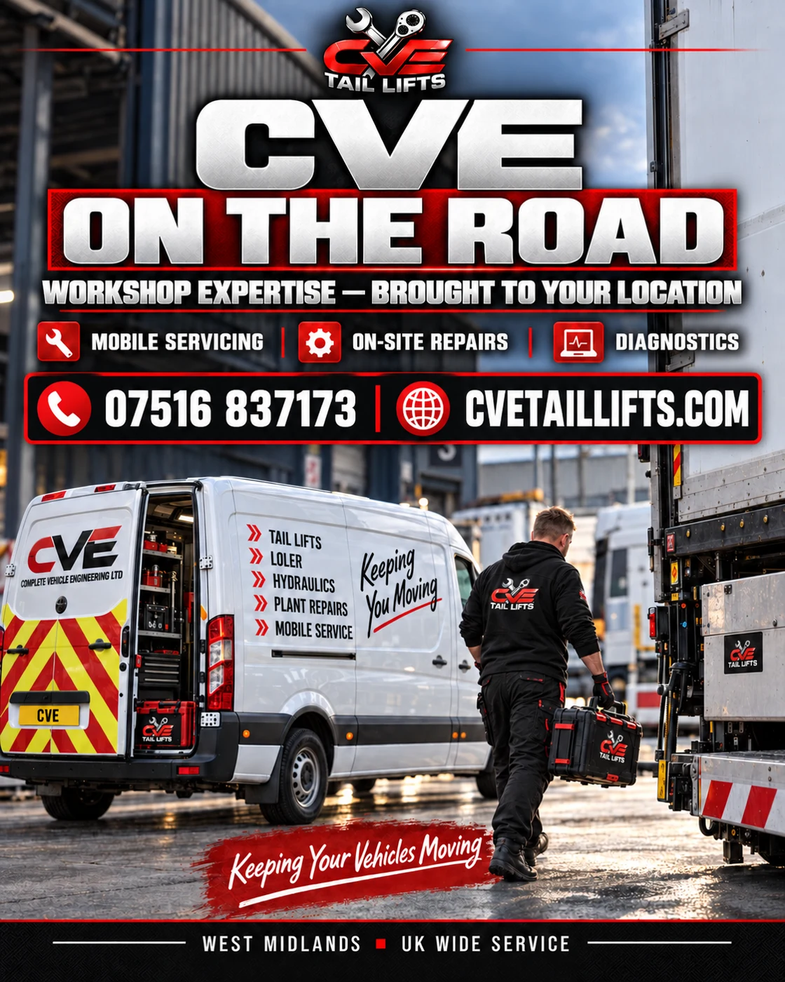 CVE mobile engineering promotional graphic created by Stone Media